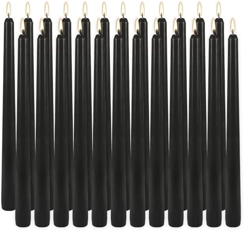 24Pack 10inch Black Taper Candle-Unscented and Smokeless-8hours Long Burning time,Dripless,Ideal for Halloween Taper Candles, Weddings, Dinner,Parties - Image 5