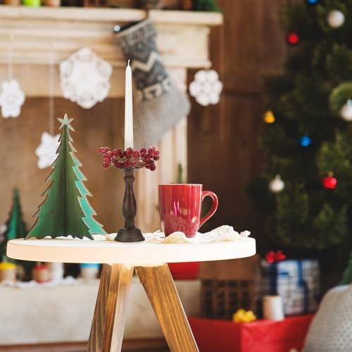 Daifunli 2 Pcs Christmas Frosted Red Berry Candle Ring Artificial Berry Wreaths for Pillar 1.25 Inch Candles Holder for Winter Christmas Country Wedding Kitchen Table Centerpiece Decor - Image 6