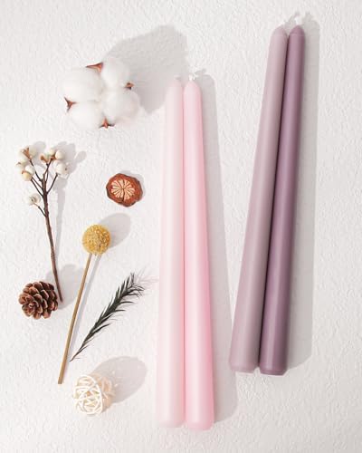 Viyffo 12 Inch Purpel Taper Candles Set of 12 Unscented Smokeless Long Tall Tapered Candle for Candlesticks Sticks Wedding Home Decor Dinner - Image 2