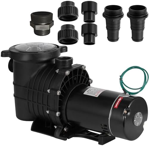 SmarketBuy 1.5HP Swimming Pool Pump, Dual Voltage 115/230V High Flow Pool Pump, 108 GPM In/Above Ground Pool Pumps with Large Strainer Basket, 7 Pcs Connectors