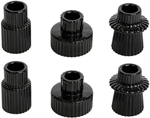 Vixdonos Taper Glass Candlestick Holders Tealight Candle Holders for Table Centerpieces, Wedding Decor and Dinner Party (6 Pcs, Black) by Vixdonos
