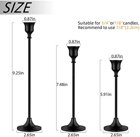 Vintage Black Candelabra Candle Holders for Fireplace & Dining - Image 3