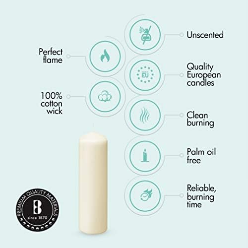 BOLSIUS 6 Ivory Pillar Candles Bulk - 3x9 Inches Candle Set - 116+ Hours Clean Burning - No Palm Oil - 0% Animal Fat - Premium European Quality - Unscented Dripless Any Occasion Pillars - Image 5