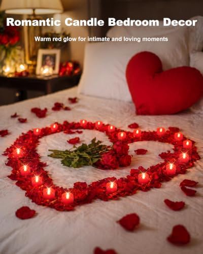 Homemory 24-Pack Red Flameless Battery Tea Light Candles, 200+ Hours - Image 4