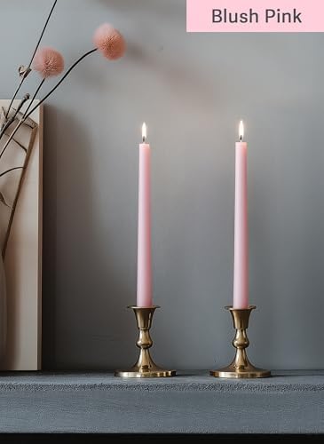 10" Classic Taper Candles, Pink Shades, 4-Pack, 7-8 Hours Long Burning, Unscented Tall Candlesticks - Image 7