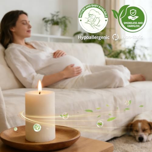 White Rustic Pillar Candles,Non-Toxic Soy Wax Candle, 2.8x6 Inch, 6 Pack - Image 3