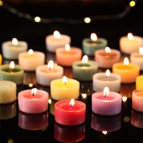 Scented Tea Lights Candles, Wisper of Rose, 16 Pack – Red Scented Tealight Candles– 100% Palm Wax – 6 Hour Burn Time Aromatherapy Tea Light Votive Candle for Dinner, Bedroom, Spa - Image 6