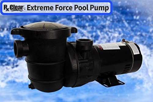 Rx Clear 2 HP Extreme Force Pool Pump for Above Ground Swimming Pools | High Performance Single Speed Pump | 94 GPM | 115V 18 Amps Durable & Quiet