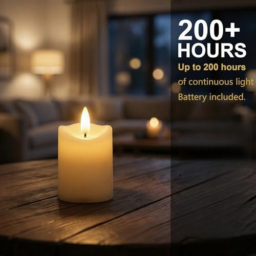 Simplelight Ivory Flameless Votive Candles with Timer, Set of 6 - Image 3