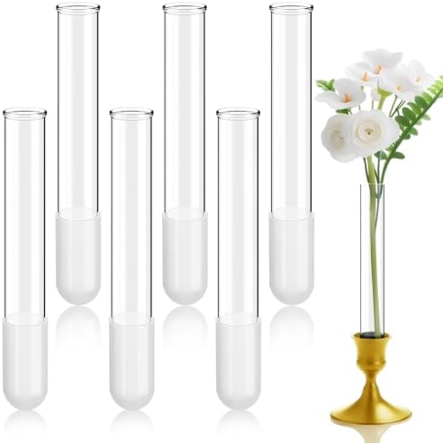 6 Pack 5.9" Glass Bud Vase Taper Candle Holder by Unknown