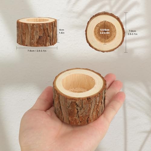 36 Pack Wooden TeaLight Candle Holders, OD:3 Inch, ID:2.2 Inch Wood Votive Tealight Holders for Home, Wedding, Party, and Holiday Decor - Image 2