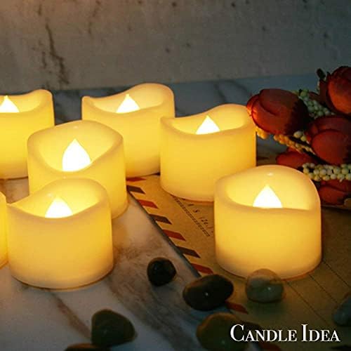 24 PCS LED Flameless Flickering Plastic Tealight Votive Candle Bulk Battery Operated/Electric Flicker Small Tea Lights Bright Fake Candles for Halloween Christmas Lantern Decorations - Image 6
