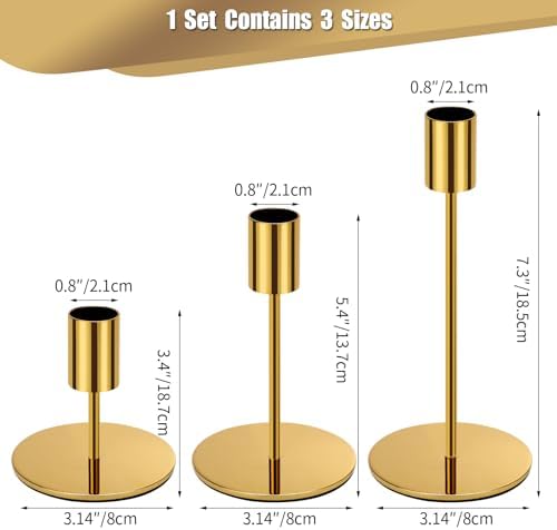 6 PCS Gold Candlestick Holders - Taper Candle Holders for Home Decor, Wedding, Dinning, Party, Anniversary - Image 4