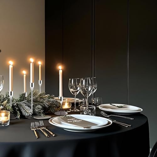 Silver Candlestick Holders, Metal Taper Candle Holders, Set of 6 - Image 7