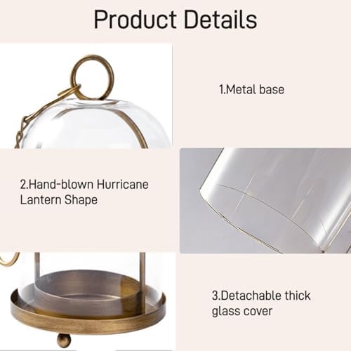 Hurricane Glass Candle Holders Set of 2-5.3"×11.8" & 3.9"×7.8" - Image 4