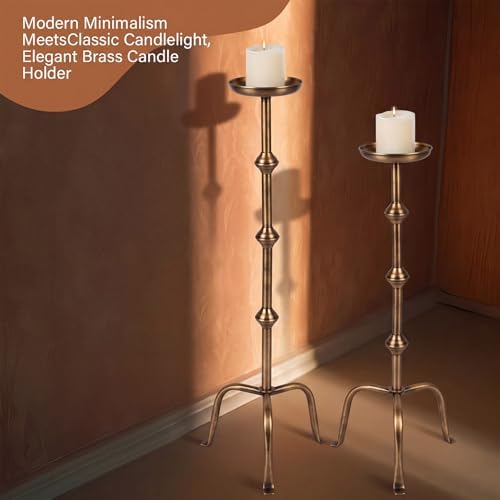 Mumufy 2 Pcs Metal Tall Floor Candleholder Candlestick, 32 in,27 in, Bronze - Image 5