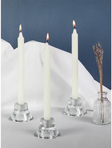 CANDWAX Ivory Taper Candles Pack of 12 - Slow Burning Dripless Unscented Straight Candles 10 inch - Ideal for Dinner Table - Smokeless Long Candlesticks - Image 5