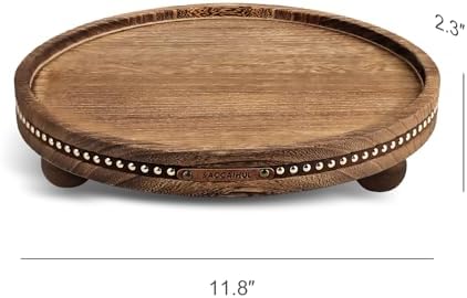 Decor Decorative Round Tray 11.81in for Home Decor for Coffee Table Farmhouse Kitchen Table Living Room Bathroom Centerpiece Tray Decor - Image 6