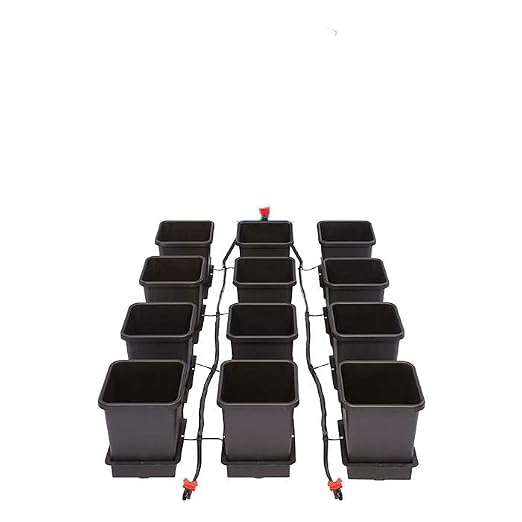 AutoPot 12 Pot System with 3.9 Gallon Plastic Pots and No Tank - Self-Watering, Gravity-Fed Hydroponic Systems (12Pot - 3.9 Gallon - No Tank)