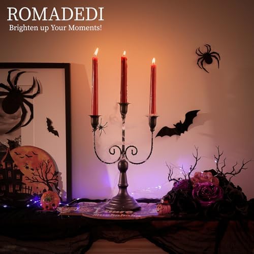 Romadedi Black 11.8" 3 Arm Candelabra Candle Holders - Image 2