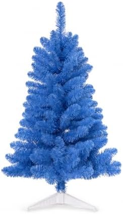 3FT Artificial Christmas Tree with String Lights – Tabletop Small Xmas Tree for Desk, Office, or Small Spaces – Full Branches, Easy Assembly, Holiday Decoration (Baby Blue) by Unknown