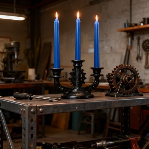 12-Pack Royal-Blue Taper Candles, 10 Inch Unscented Dripless Candlesticks, Long-Lasting Burn Time of 7-8 Hours, Perfect for Home Décor Dinner Party Meditation - Image 6