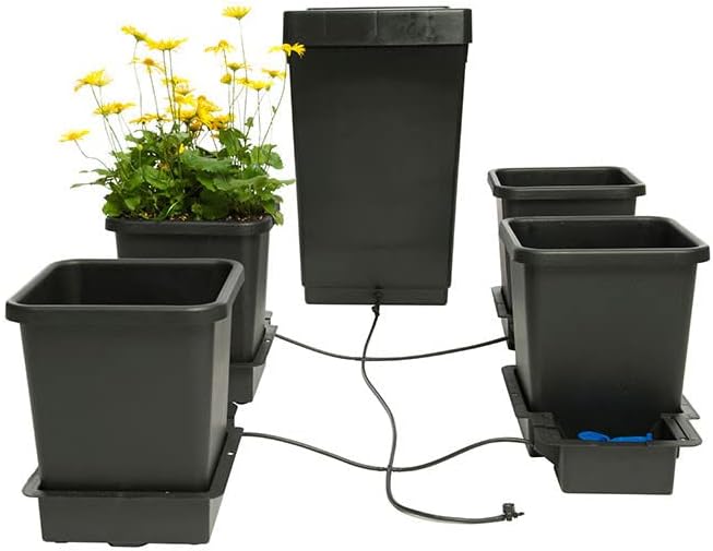 AutoPot 4 Pot System (3.9 Gallon Plastic Pots) (*Includes AIRBASES & AIRDOMES) Self-Watering, Gravity-Fed Hydroponic System (4Pot - 3.9 Gallon - 12.4 Gallon Tank)