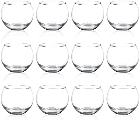 PINIWON 12pcs Clear Glass Round Votive Candle Holders, 2''×2'' by PINIWON