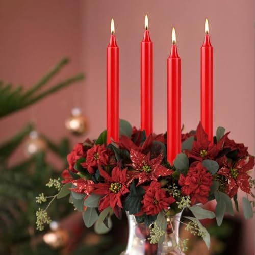YOROXRG Set of 20 Red Candles –Spell Chime Candles for Christmas,Household, Wedding, Rituals, Prayer, Birthdays, Meditation, Altar,Party and Home Décor Candlesticks - 4 Inch Tall, Unscented (Red) - Image 5