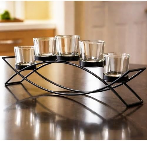 Seraphic Dining Table Centerpiece Decor, Tealight Candle Holder, Clear by Seraphic
