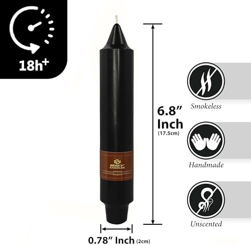 Black Taper Candle Candle Sticks, 7 Inch Mini Pillar Candles, 4PCS Handmade Unscenteds Candlesticks for Festive, Party, Spell, Wedding, Home Decor - Image 2