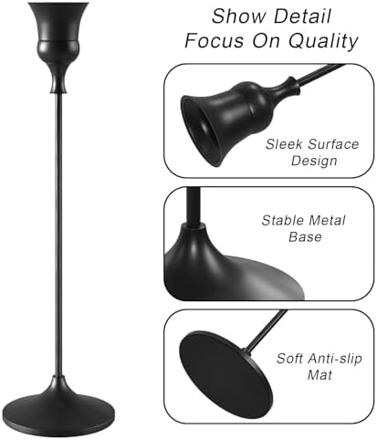 Candlestick Holders Black, 12 Packs Taper Candle Holder for Candlesticks, Candle Sticks Holder Decor for Home Decor - Image 5
