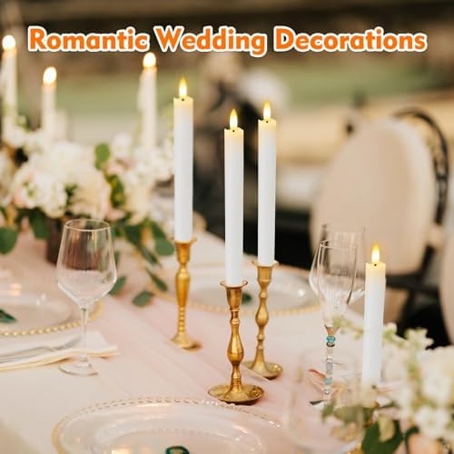 HINZER 6Pcs Flameless Taper Candles with Remote, Fall Home Wedding Decor - Image 3