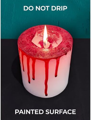 CANDWAX 3x4 inch Pillar Candles Set of 3 – Unscented Dripless Rustic Bloody Candles for Halloween Decor, Parties, Modern Styling - Image 7