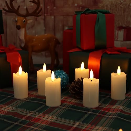 6 PCS Flameless Votive Candles with Timer Battery Operated - Image 3
