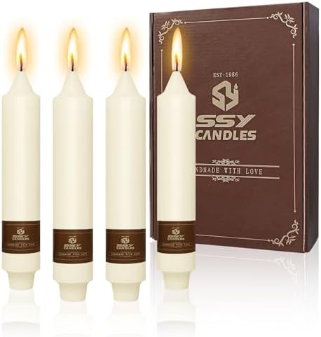 NJAO HOO Ivory Short Taper Candle 7 Inch Candlesticks Unscented Dripless Tapered Candle Set for Home Decor Wedding Party Dinner Candles, 4 Pack by NJAOHOO