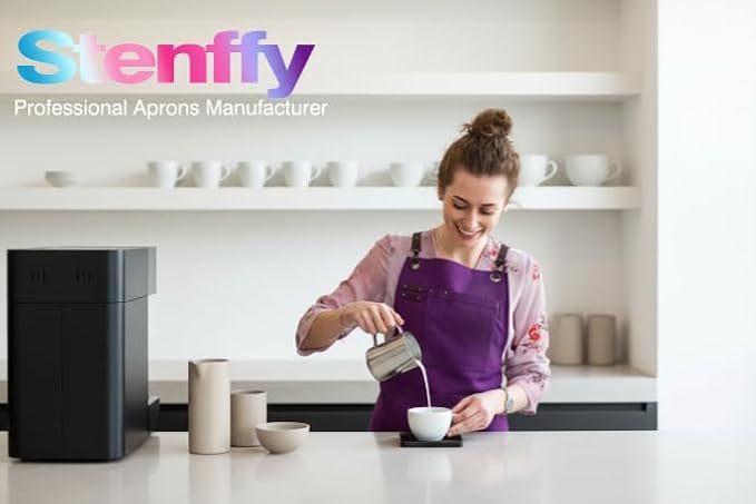 10 Pack Kitchen Apron, Work Apron, Canvas Apron, Purple | Multiple Pockets, Gardening, Painting, BBQ, Artist, Carpenter, Sizes M to XXL