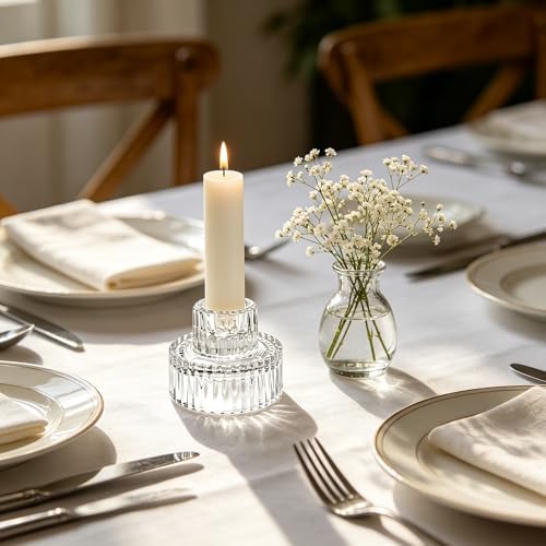Hosley Set of 24 Glass Taper Candle Holders/Tea Light Candle Holders 2 Inches High Ideal Gift for Weddings Party Favor Reiki Meditation - Image 3