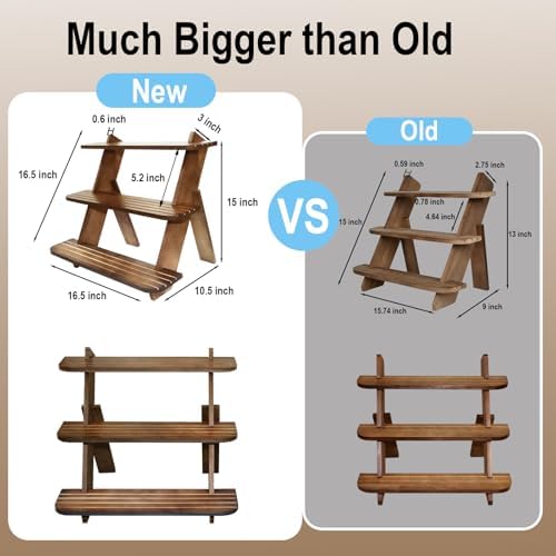 Wooden Display Stand, Tiered Cupcake Stand, 3 Tier Display Stand Riser - Image 3