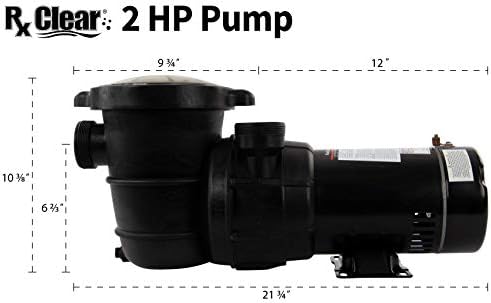 Rx Clear 2 HP Extreme Force Pool Pump for Above Ground Swimming Pools | High Performance Single Speed Pump | 94 GPM | 115V 18 Amps Durable & Quiet