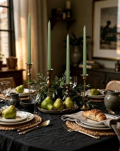Viyffo Taper Candles, 12 Inch, 12 Pack, Olive Glow – Unscented - Image 5
