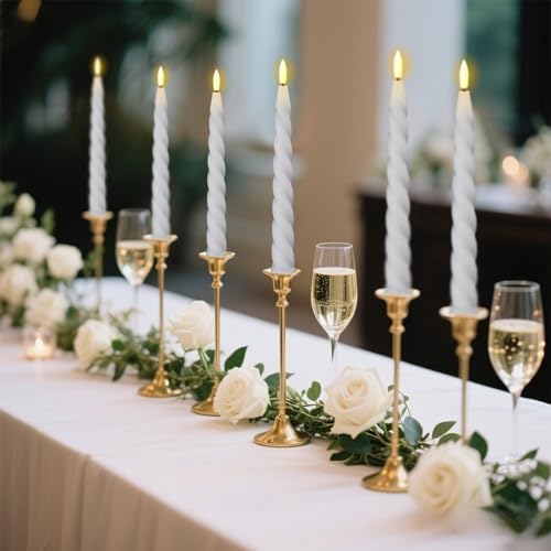 Wondise Flameless Taper Candles with Remote Timer White - Image 6
