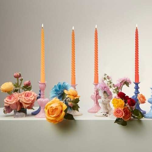 MAITREYA Color Taper Candles Stick Cream Candles-Set of 12 for Decoration Weddings Party Church-Unscented Dripless Candles,10inch(F-12 Colored) - Image 6