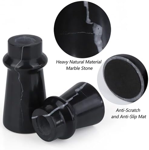 Vixdonos Marble Candle Holder Set of 2 Taper Candle Candlestick Mantle Candle Stand for Home Decor,Wedding,Party and Table Centerpieces(Black) - Image 3