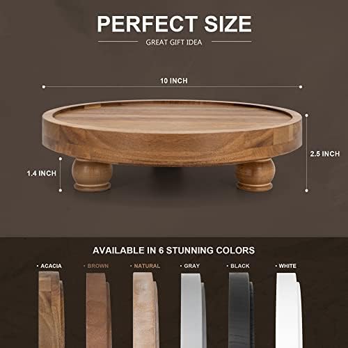 EOSAHR Acacia Wood Display Riser: Pedestal Stand for Bathroom Decor, Brown - Image 6