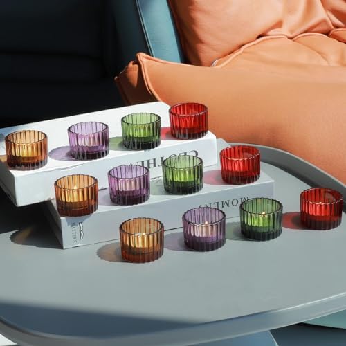 VOHO 24pcs Multicolor Votive Candle Holders for Centerpiece Decorations - Image 3