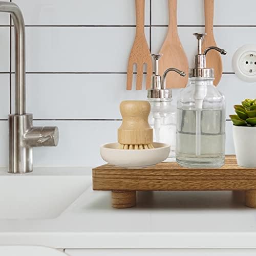 2Pcs Handmade Wooden Tray, Bathroom and Kitchen Decor, 10.8 x 6.9 in - Image 3