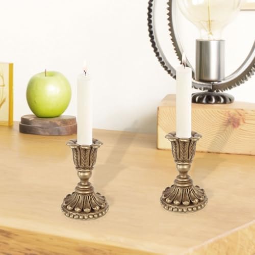 2Pcs Vintage Gold Candle Holders,European Style Candlesticks Holder - Image 5