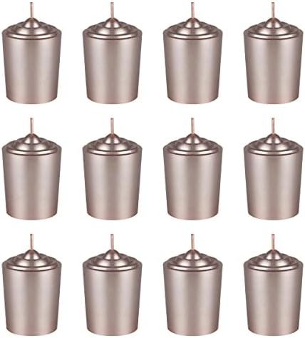 Mega Candles 12 pcs Unscented Rose Gold Votive Candles, Hand Poured Wax Candle 15 Hour 1.5 Inch x 2.25 Inch, Home Décor, Wedding Receptions, Centerpieces, Occasions, Events, Festivities, Meditations by MEGA+CANDLES