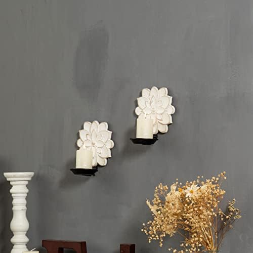 SOFE Farmhouse Candle Sconces Set of Two, Handmade Distressed Finish - Image 4